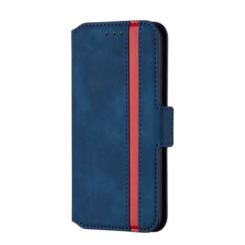 Etui Folio Samsung Galaxy S10 Plus Granatowy Czerwony Dwukolorowa Linia Pionowa Etui Ochronne