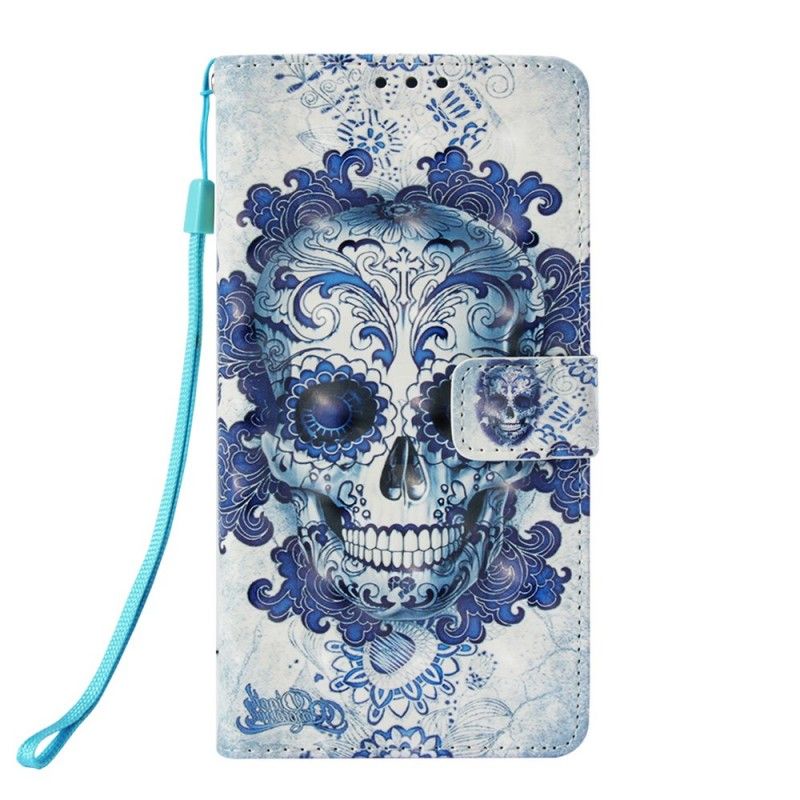 Etui Folio Samsung Galaxy S10 Plus Niebieska Czaszka