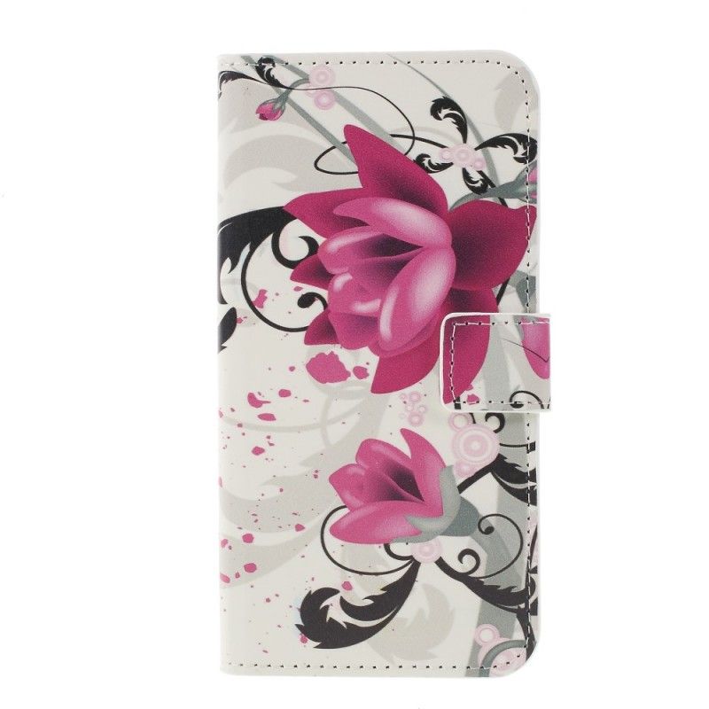 Etui Folio Samsung Galaxy S10 Plus Różowy Magenta Motyle I Kwiaty