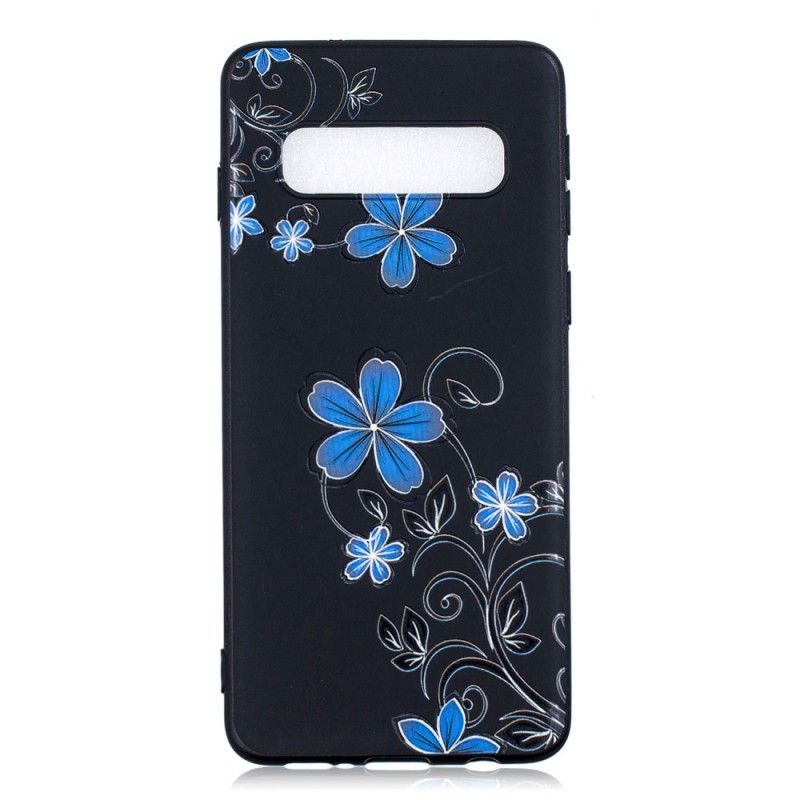 Etui Samsung Galaxy S10 Plus Niebieskie Kwiaty Etui Ochronne