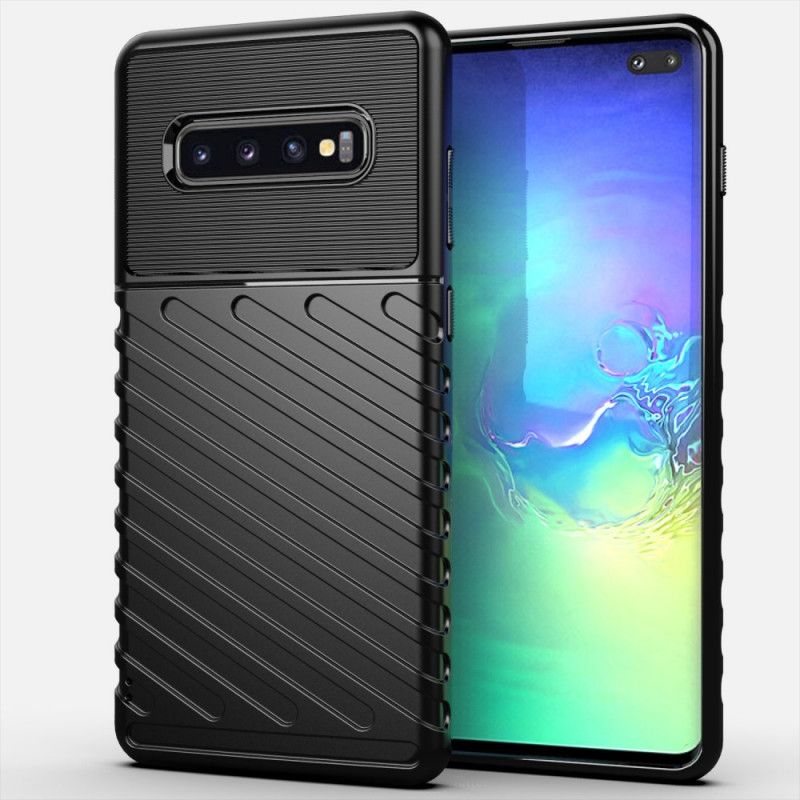 Etui Samsung Galaxy S10 Plus Zielony Czarny Seria Grzmotów