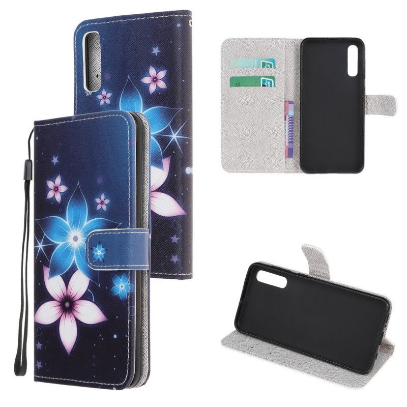 Etui Folio Huawei P Smart S Księżycowe Kwiaty Ze Stringami Etui Ochronne