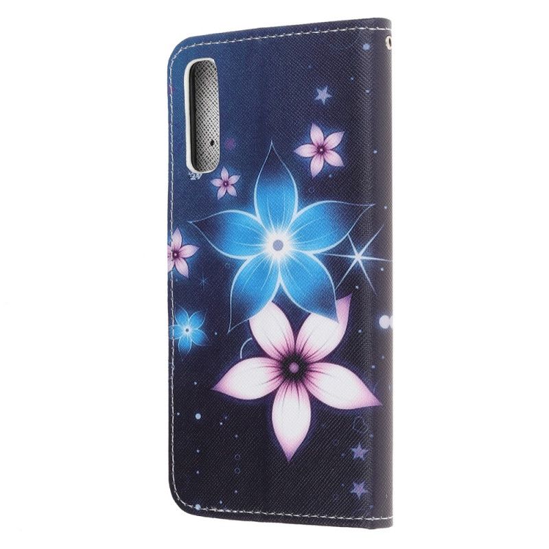 Etui Folio Huawei P Smart S Księżycowe Kwiaty Ze Stringami Etui Ochronne