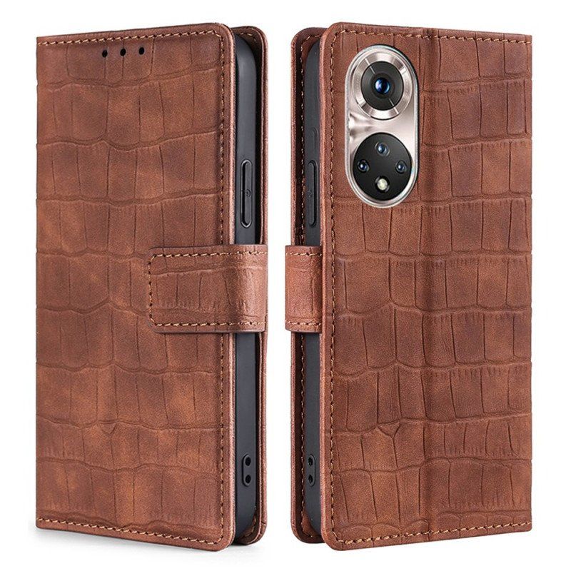 Etui Folio do Honor 50 Pro Krokodyl Pro Skin Touch