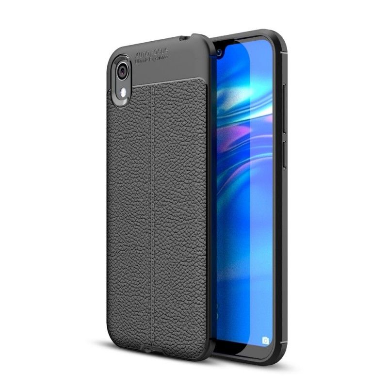 Futerały Huawei Y5 2019 Czerwony Czarny Etui na Telefon Efekt Skóry Z Podwójną Linią Liczi