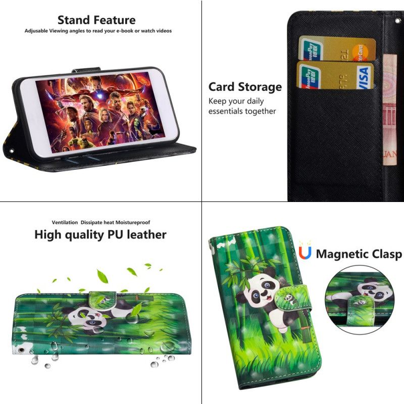 Etui Folio Xiaomi Mi 9 Lite Panda I Bambus Etui Ochronne