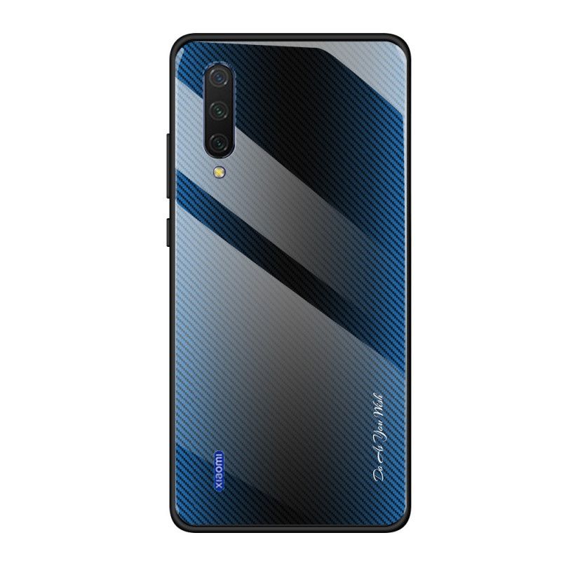 Etui Xiaomi Mi 9 Lite Biały Czarny Szkło Hartowane Z Włókna Węglowego Etui Ochronne