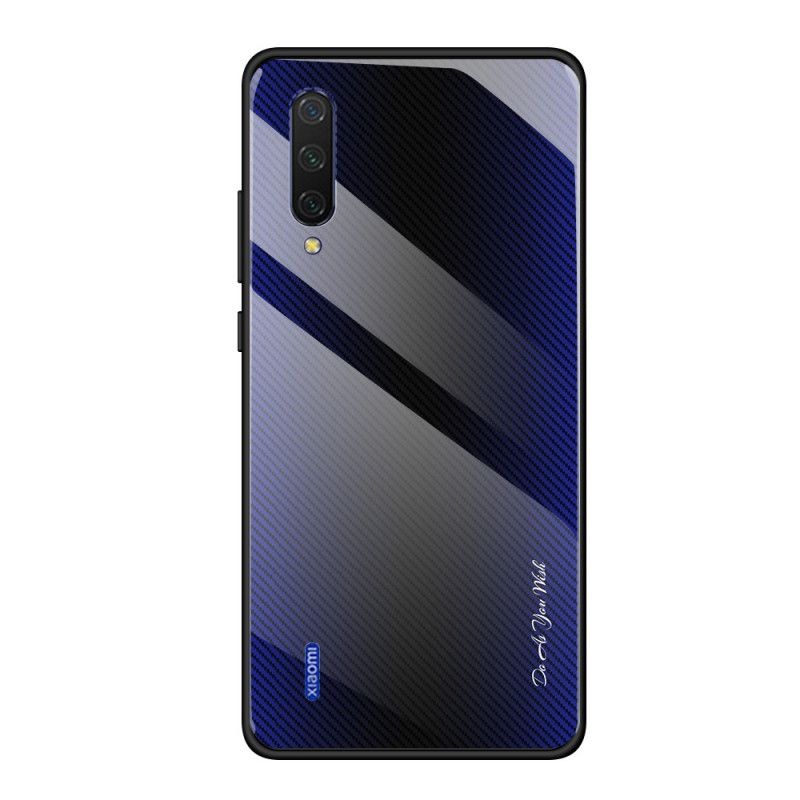 Etui Xiaomi Mi 9 Lite Biały Czarny Szkło Hartowane Z Włókna Węglowego Etui Ochronne