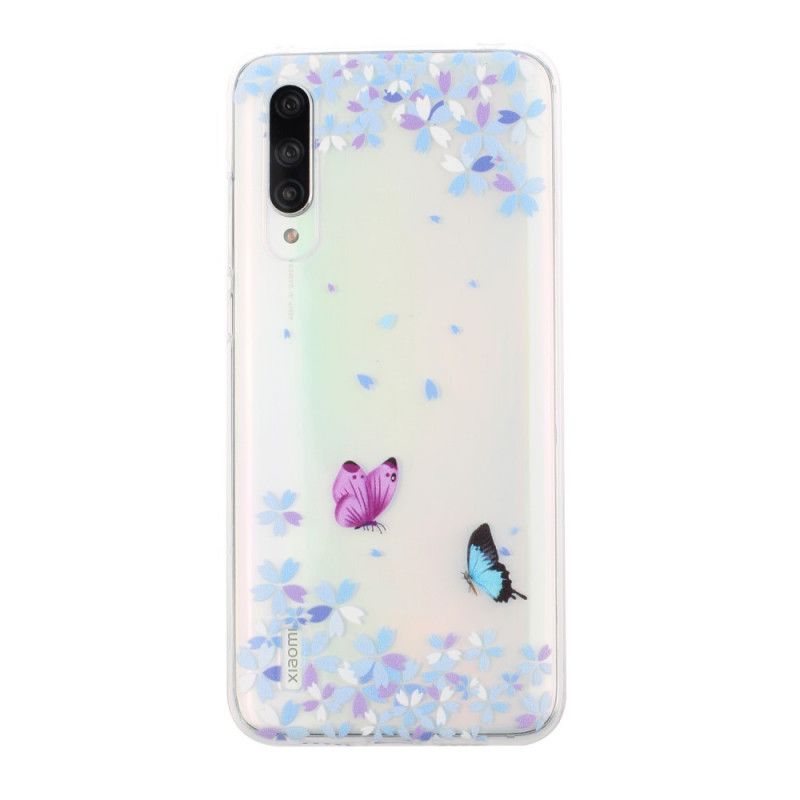 Etui Xiaomi Mi 9 Lite Przezroczyste Motyle I Kwiaty