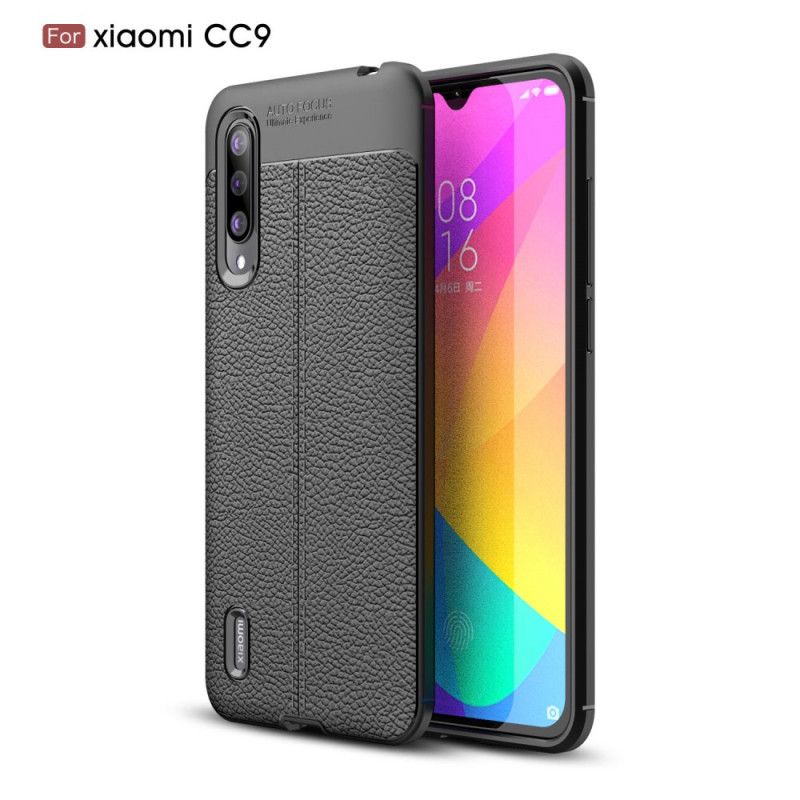 Futerały Xiaomi Mi 9 Lite Czerwony Czarny Efekt Skóry Liczi