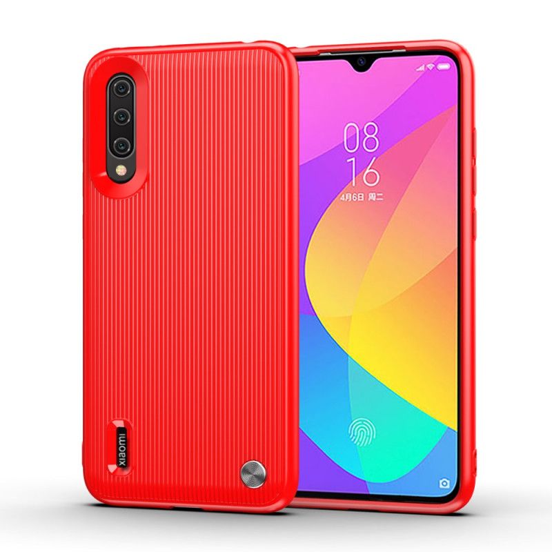 Futerały Xiaomi Mi 9 Lite Czerwony Czarny Etui na Telefon Silikonowy Wzór Teksturowany