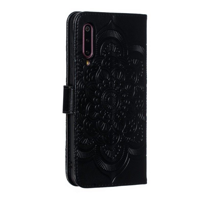 Etui Folio Xiaomi Mi 9 Szary Czarny Cała Mandala Etui Ochronne