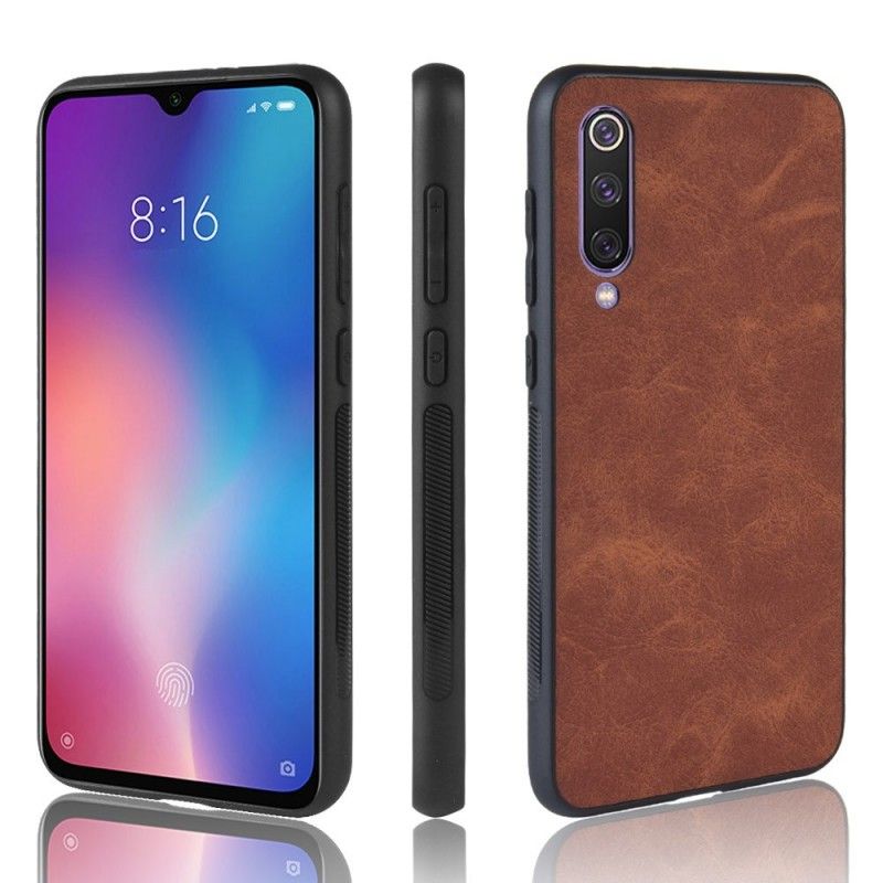 Etui Xiaomi Mi 9 Brązowy Czarny Efekt Skóry W Stylu Vintage