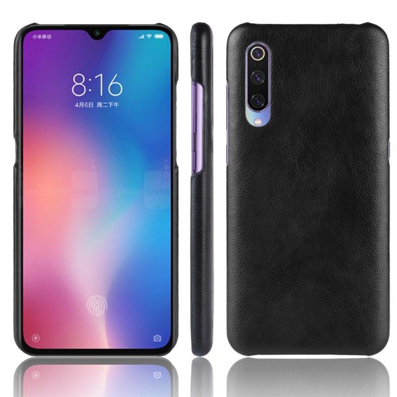 Etui Xiaomi Mi 9 Czarny Efekt Skóry Liczi Etui Ochronne