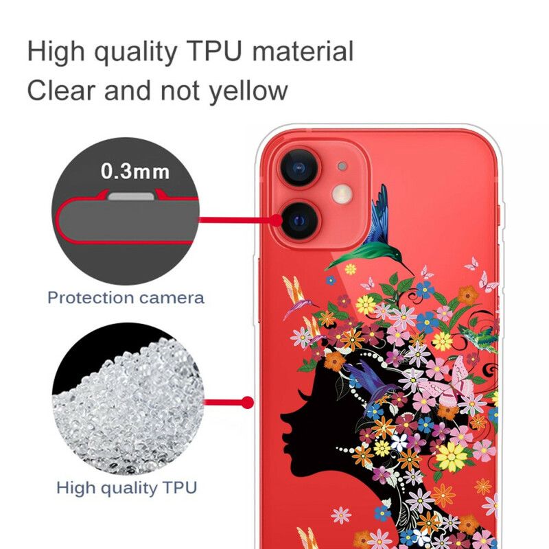 Etui Iphone 13 Mini Ładna Kwiatowa Głowa Etui Ochronne