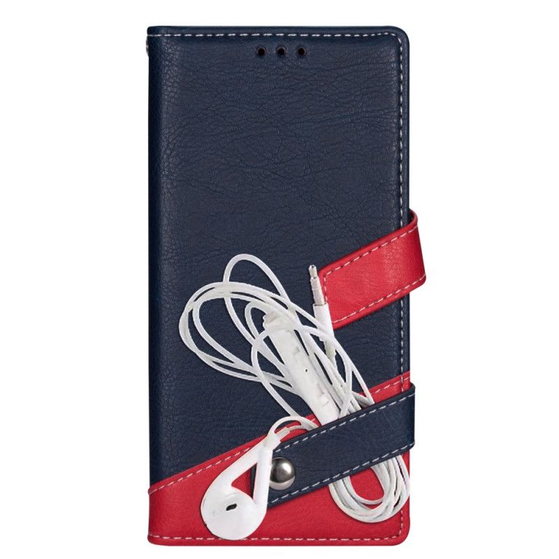 Etui Folio Samsung Galaxy S20 Ultra Ciemnoniebieski Dwukolorowy Uchwyt Na Słuchawki Etui Ochronne