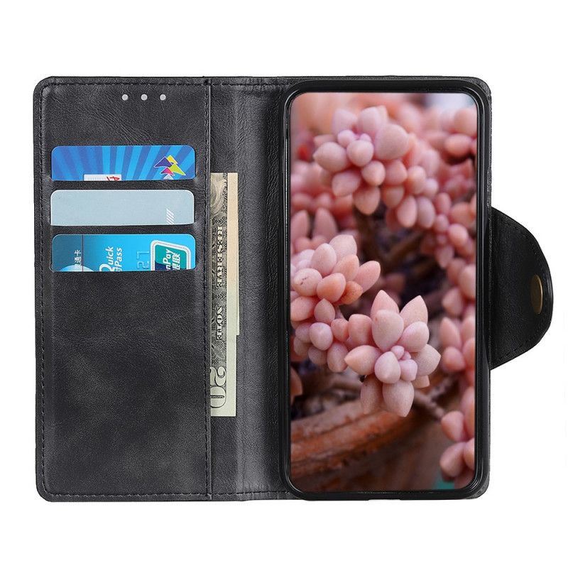 Etui Folio Samsung Galaxy S20 Ultra Czerwony Czarny Imitacja Skóry Guzików Etui Ochronne