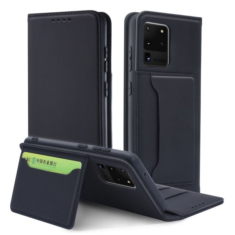 Flip Kotelot Samsung Galaxy S20 Ultra Czerwony Czarny Uchwyt Na Kartę Pomocniczą