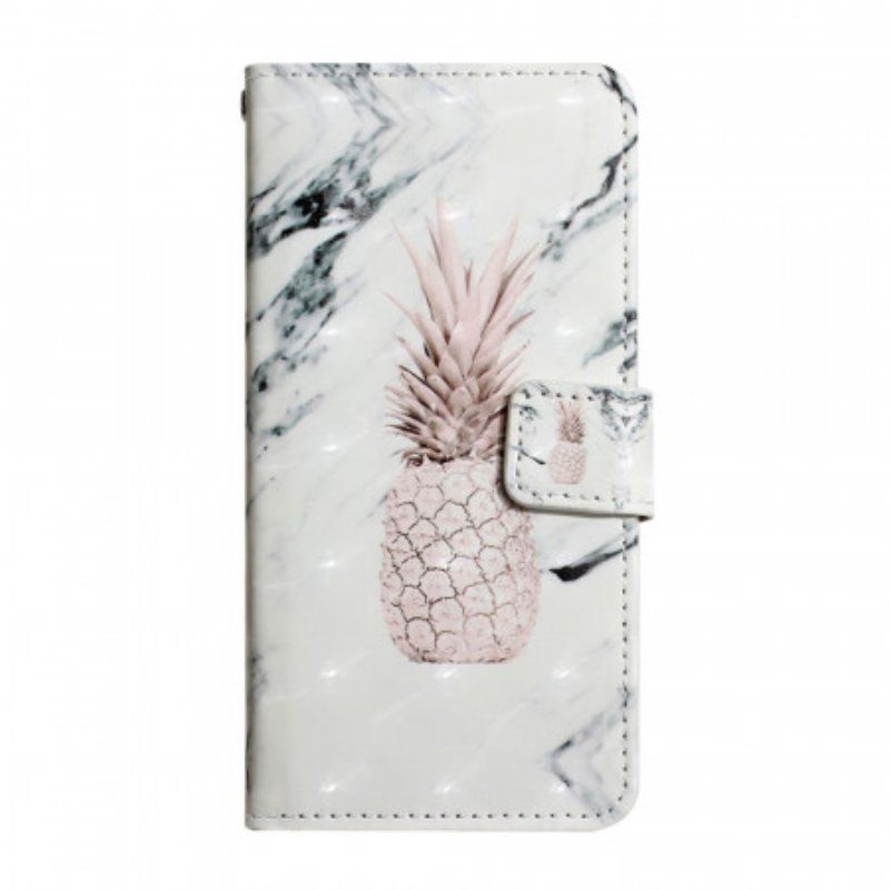 Etui Folio do Samsung Galaxy S22 5G Jasny Punktowy Ananas