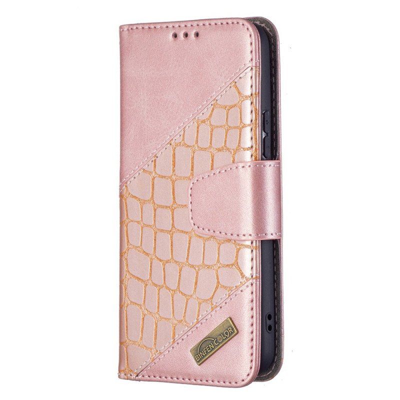 Etui Folio do Samsung Galaxy S22 5G Klasyczny Efekt Skóry Krokodyla