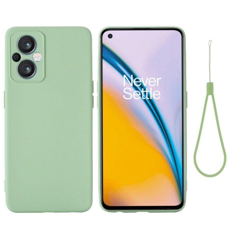 Etui do Oppo Reno 8 Lite z Łańcuch Płynny Silikon W Paski