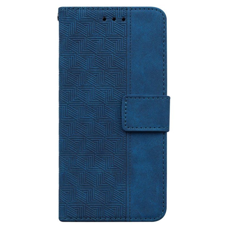 Etui Folio do Oppo Reno 8 Lite z Łańcuch Pasiasty Wzór