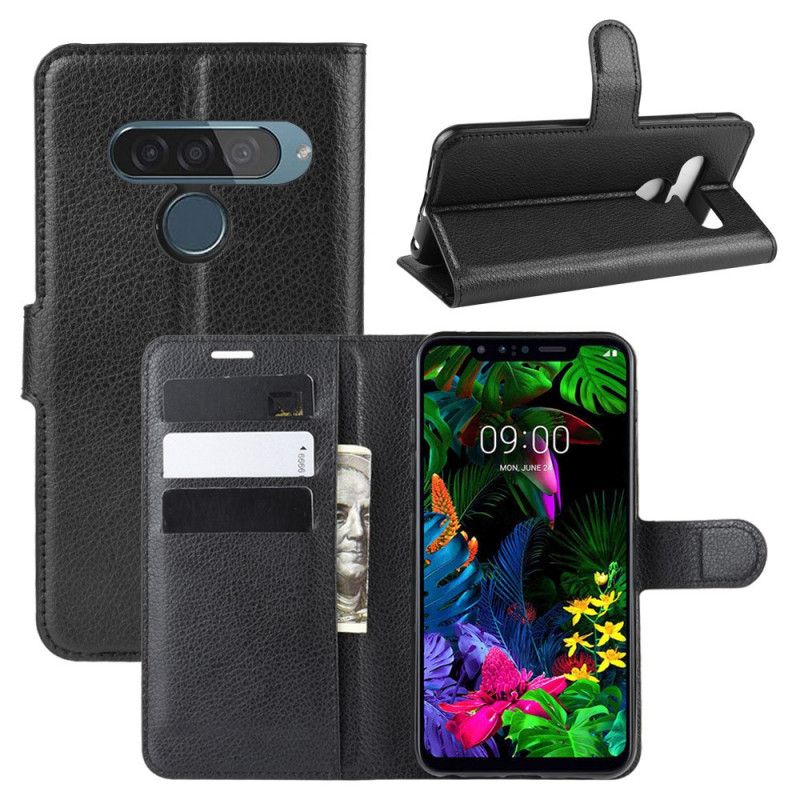 Etui Folio ThinQ LG G8S ThinQ Biały Czarny Klasyczny Etui Ochronne