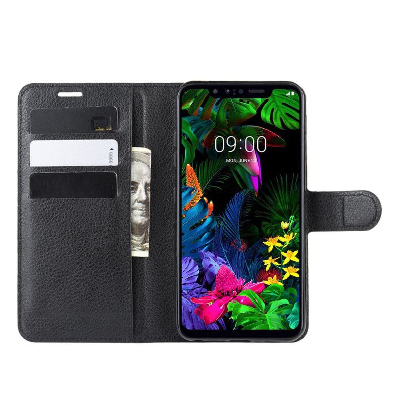 Etui Folio ThinQ LG G8S ThinQ Biały Czarny Klasyczny Etui Ochronne