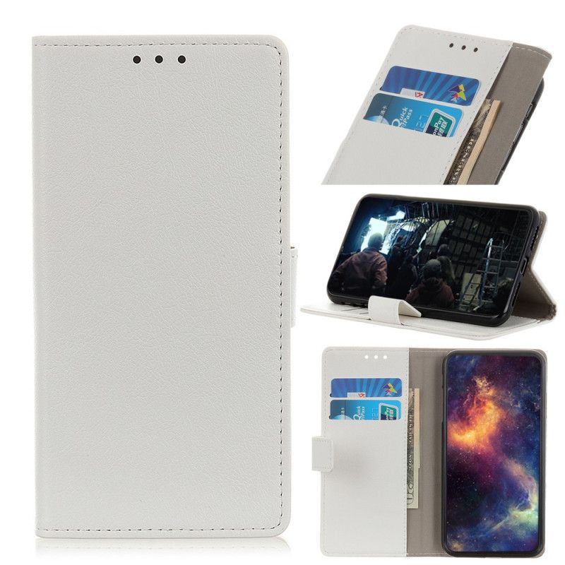 Etui Folio Samsung Galaxy A71 Biały Czarny Ultra Sztuczna Skóra Etui Ochronne