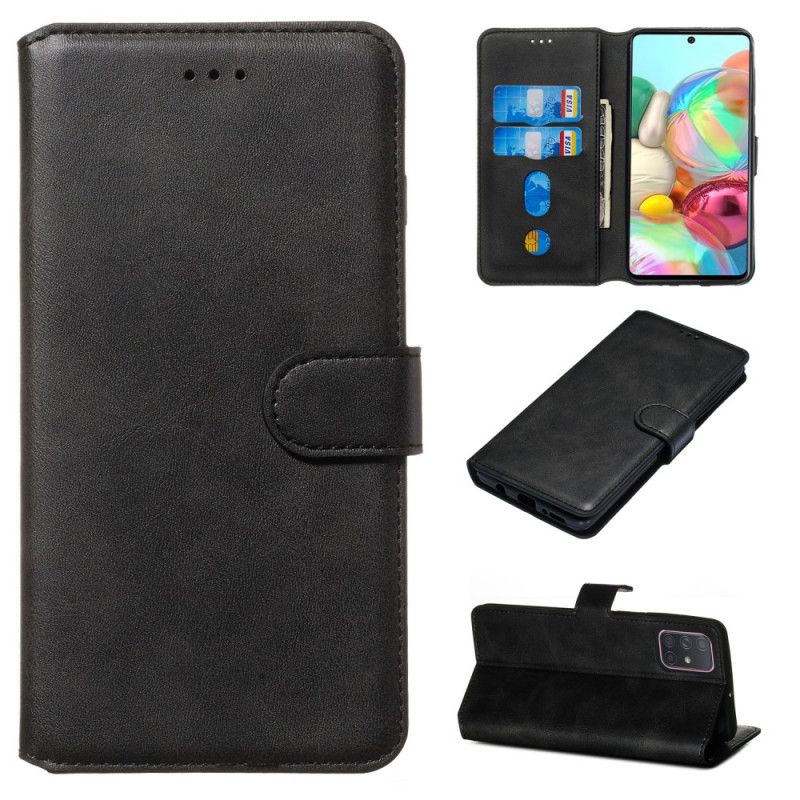 Etui Folio Samsung Galaxy A71 Czerwony Czarny Seria W Jednolitym Kolorze Etui Ochronne