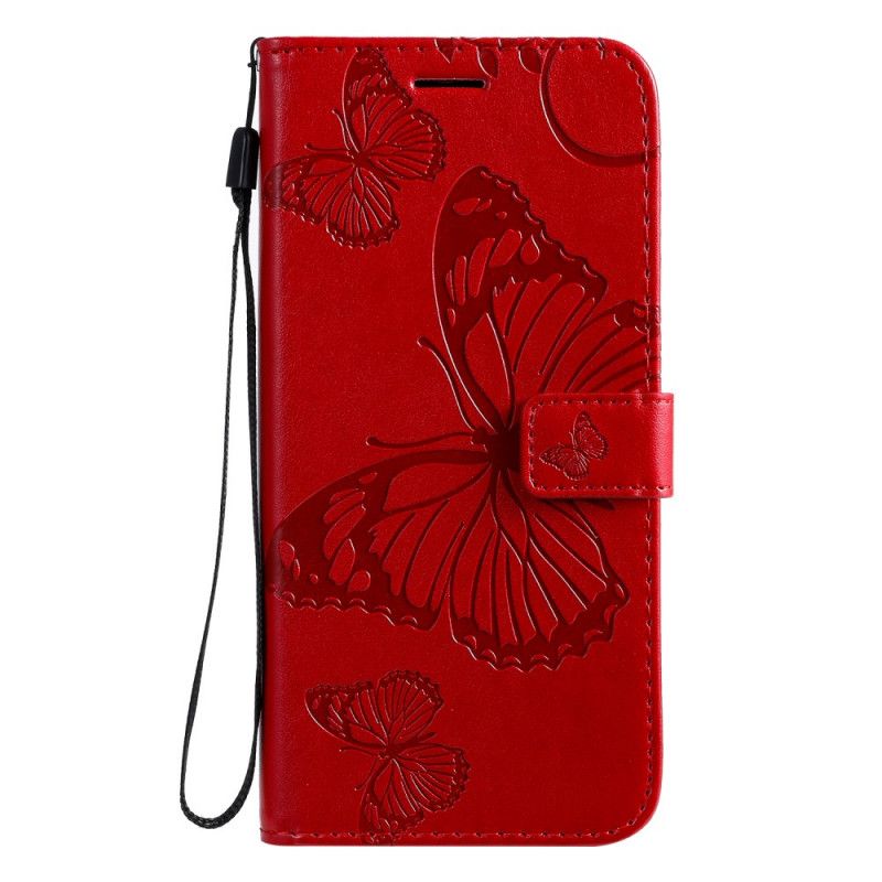 Etui Folio Samsung Galaxy A71 Czerwony Szary Gigantyczne Motyle Stringi