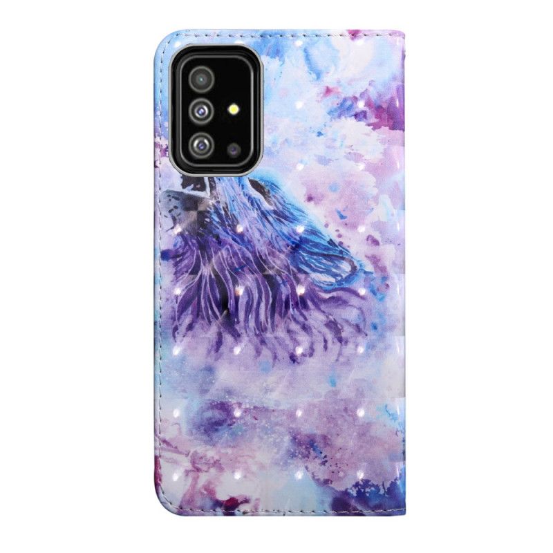 Etui Folio Samsung Galaxy A71 Wilk Akwarelowy Etui Ochronne