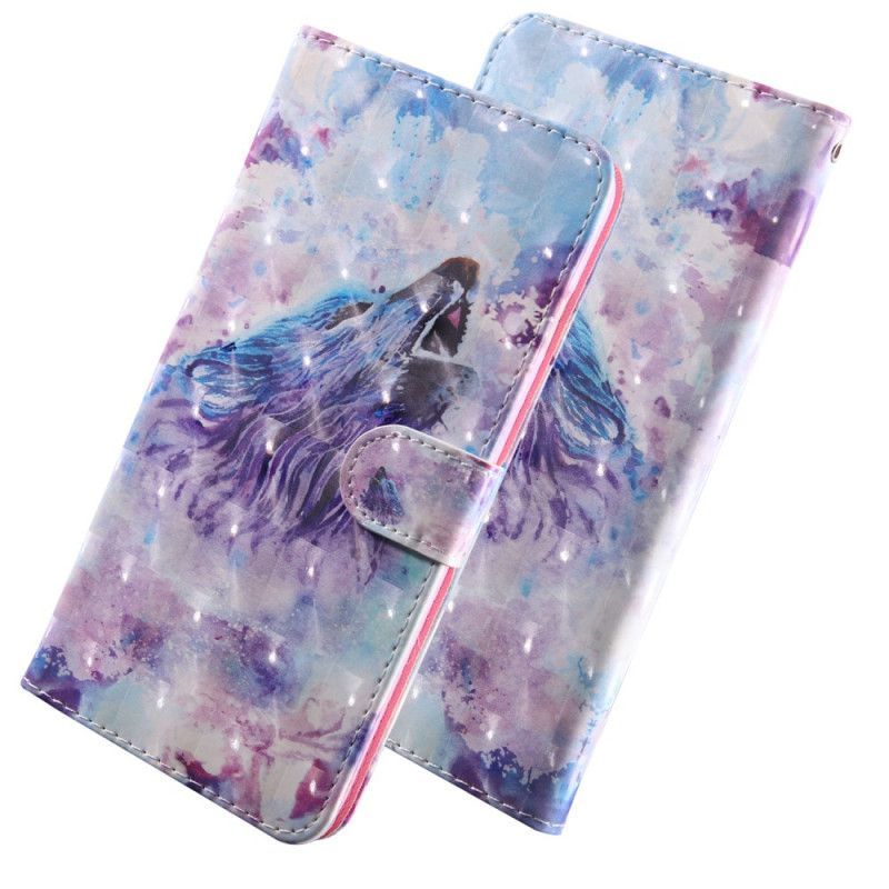 Etui Folio Samsung Galaxy A71 Wilk Akwarelowy Etui Ochronne