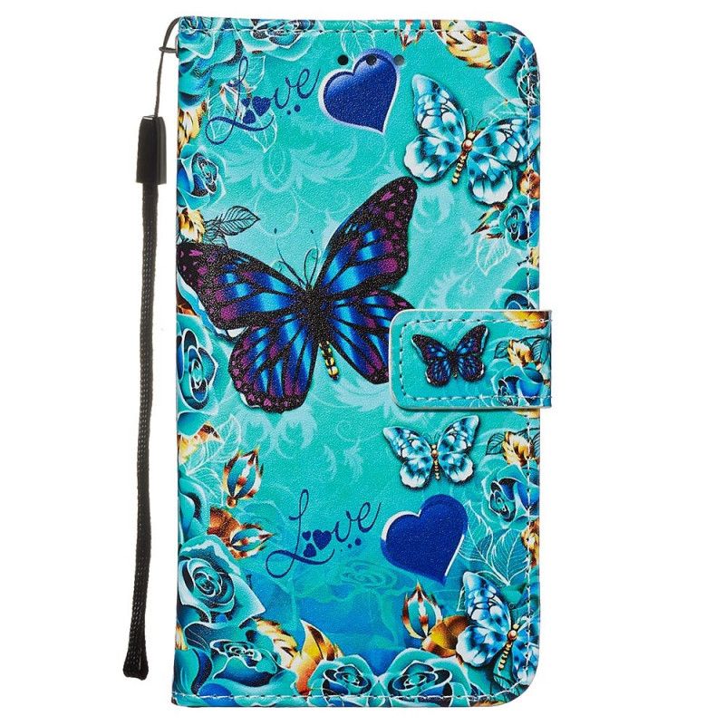 Etui Folio Samsung Galaxy A71 Złote Motyle