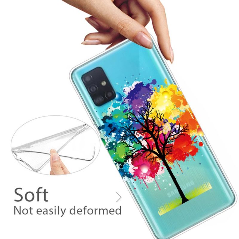 Etui Samsung Galaxy A71 Przezroczyste Drzewo Akwarelowe