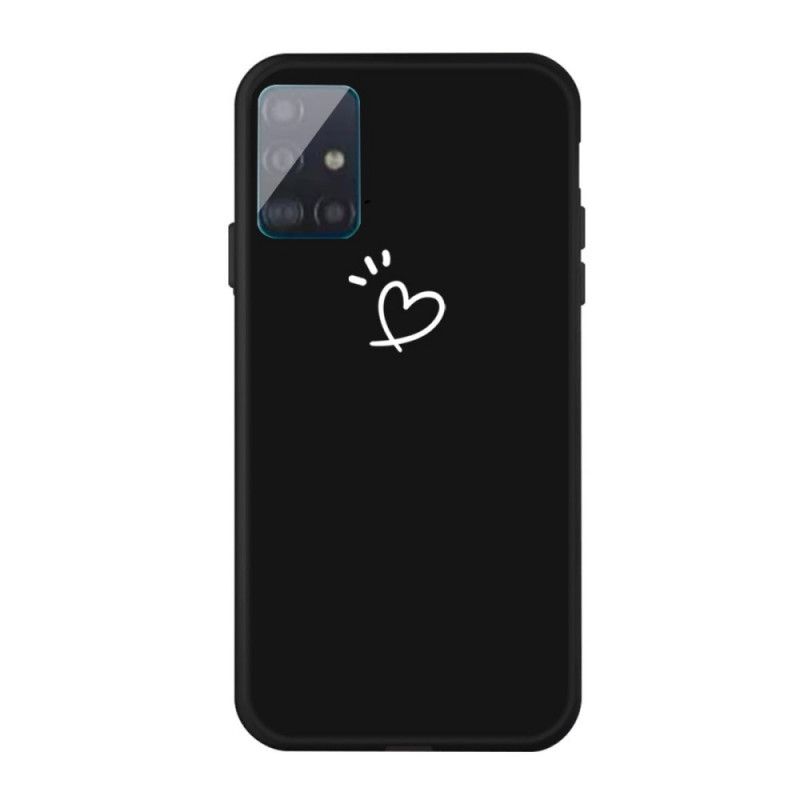 Etui Samsung Galaxy A71 Szary Czarny Bijące Serce Silikonowe Etui Ochronne