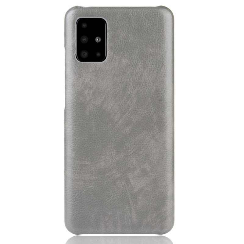Futerały Samsung Galaxy A71 Szary Czarny Etui na Telefon Efekt Skóry Liczi