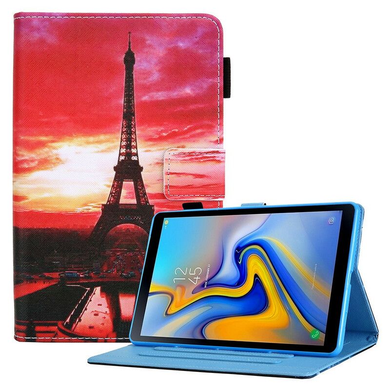 Etui Folio Samsung Galaxy Tab A7 Lite Wieża Eiffla O Zachodzie Słońca