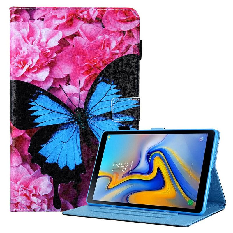 Skórzany Futerał Samsung Galaxy Tab A7 Lite Etui Na Telefon Kwiatowy Motyl