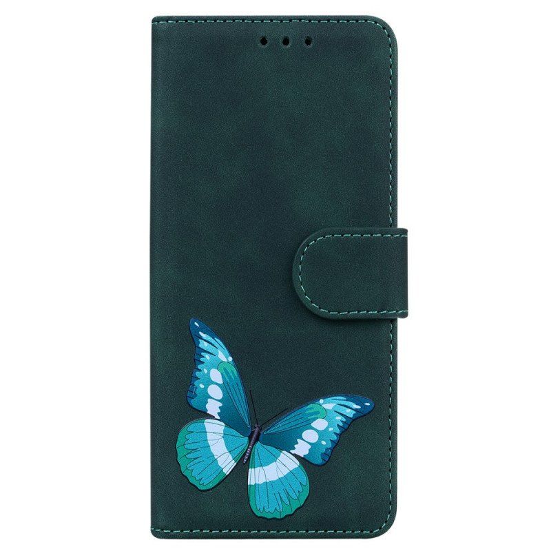 Etui Folio do Samsung Galaxy A53 5G Motyl Dotykający Skóry