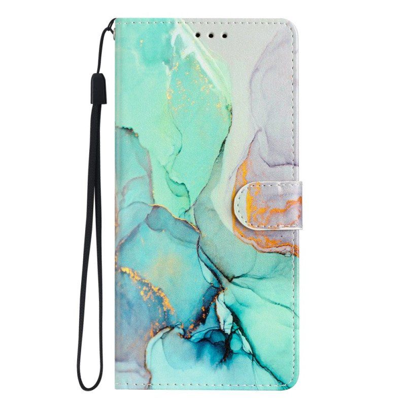 Etui Folio do Samsung Galaxy A53 5G z Łańcuch Pasek Marmuru