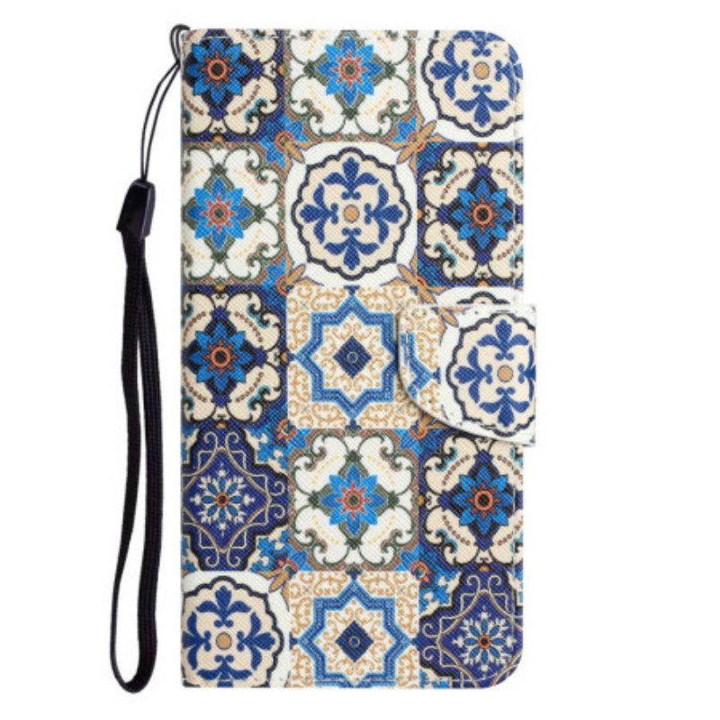 Etui Na Telefon Pokrowce do Samsung Galaxy A53 5G z Łańcuch Pasiasty Patchwork