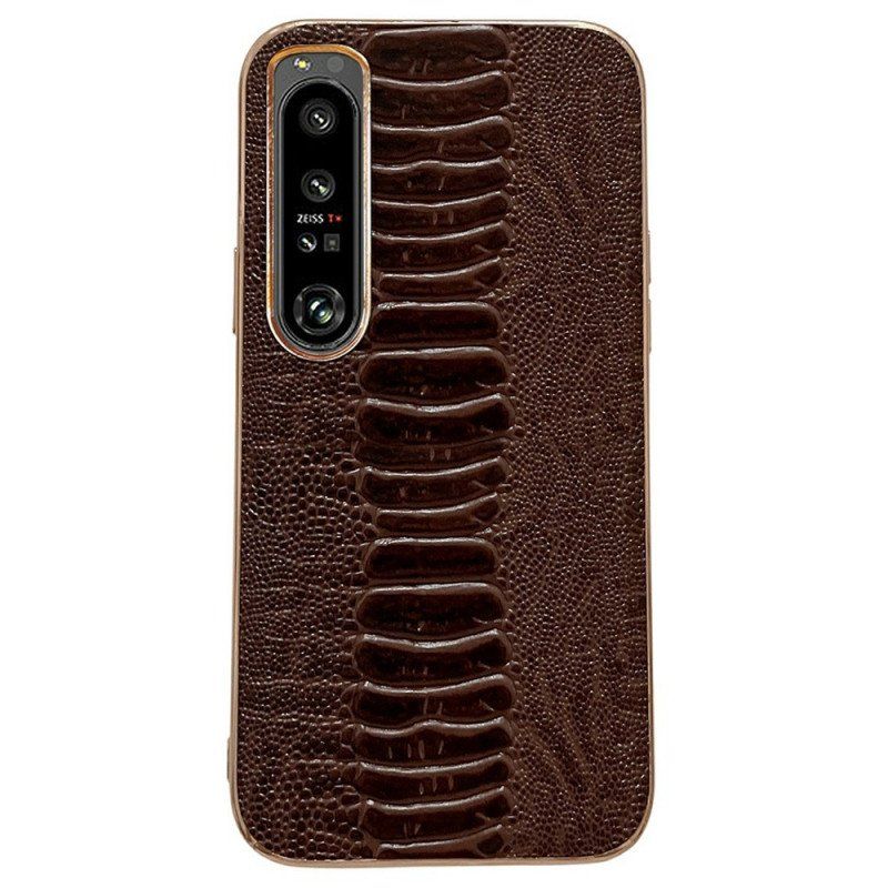 Etui do Sony Xperia 1 IV Skóra Naturalna W Stylu Krokodyla