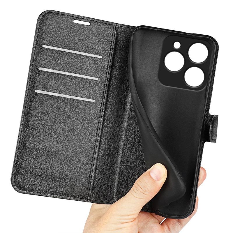 Etui Folio Realme C61 Klasyczna Skóra Ekologiczna Liczi Etui Ochronne