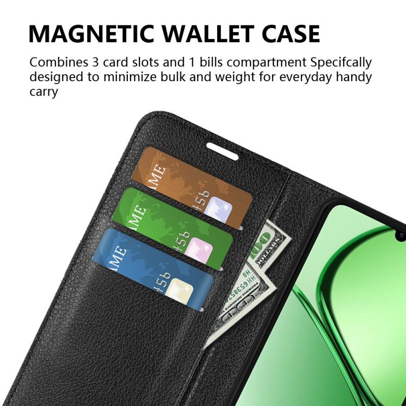 Etui Folio Realme C61 Klasyczna Skóra Ekologiczna Liczi Etui Ochronne