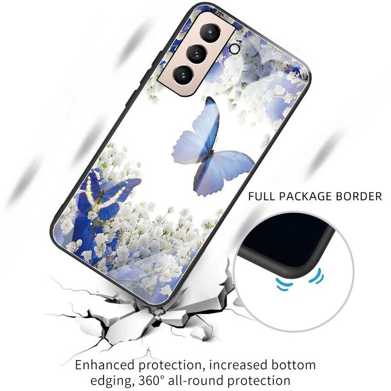 Etui Do Samsung Galaxy S21 Fe Hartowane Szkło Motyle Projekt