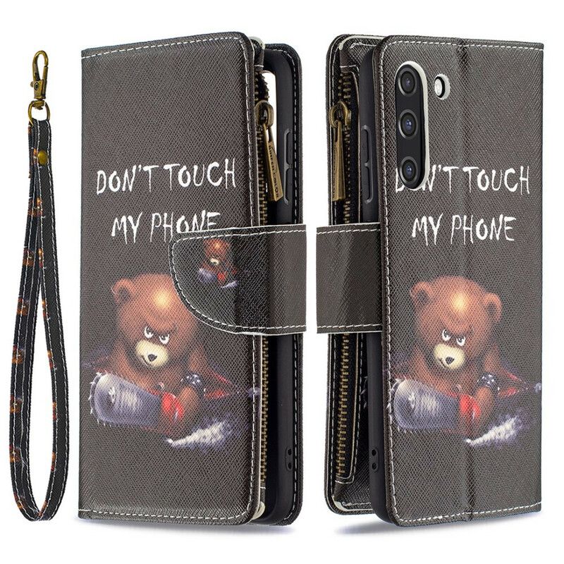 Etui Folio Samsung Galaxy S21 Fe Zapinany Kieszonkowy Miś Etui Ochronne