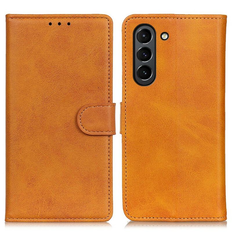 Skórzany Futerał Samsung Galaxy S21 Fe Etui Na Telefon Retro Matowy Efekt Skóry