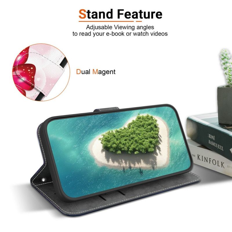 Etui Folio Do Xiaomi Redmi Note 14s Różowe Motyle