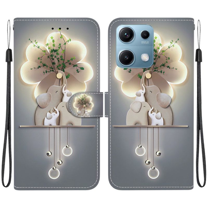 Etui Folio Do Xiaomi Redmi Note 14s Słonie